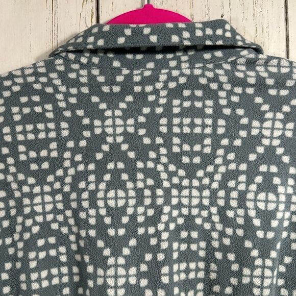 Columbia Womens Gray White Quarter Zip Fleece Long Sleeve Pullover Sweater - Picture 12 of 13